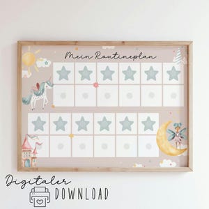 Abendroutine/Morgenroutine für Kinder/ Routineplan/Einhorn Fee/ Routinen für Kinder/ zum ausdrucken