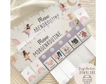 Morgen & Abendroutine für Kinder zum Ausdrucken Fee  Montessori Routineplaner mit Sternchen  Morgenroutine für Kinder digitaler Download