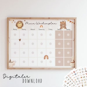 Weekly plan for children/ Boho weekly plan/ Children's weekly plan/ Personalized/ Montessori to print out