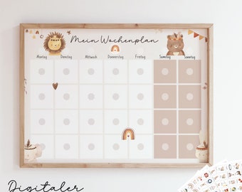 Weekplan voor kinderen/weekplan Boho/kinderweekplan/Montessori om uit te printen