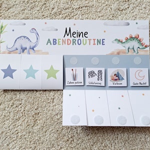 Evening routine for children Dino/ routine plan with stars/ routine plan for children/ morning routine for children/ to print out image 5