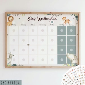 Weekly plan for children/ Weekly plan Safari/ Children's weekly plan/ Personalized/ Montessori