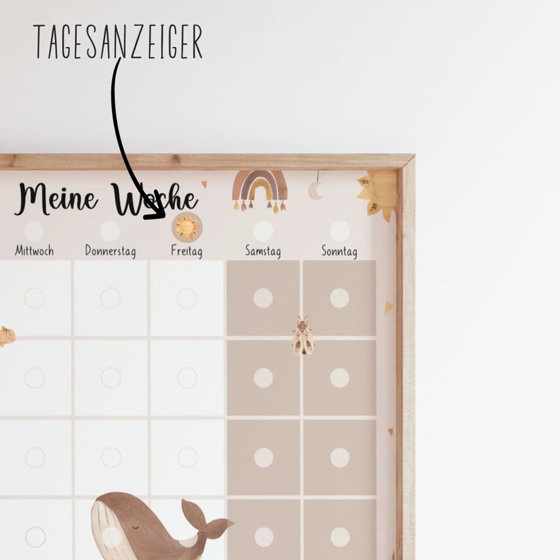 Wochenplan für Kinder/ Wochenplan Boho/ Kinder Wochenplan/ Personalisiert/ Montessori/ afbeelding 2