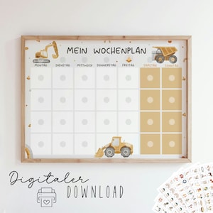 Weekly plan for children/Weekly plan construction site/Children's weekly plan/Personalized/Montessori to print out