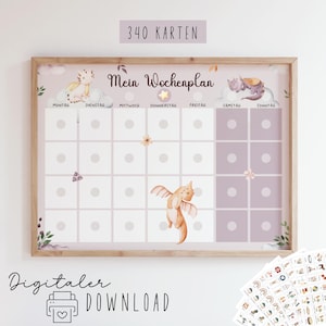 Wochenplan zum Ausdrucken | Wochenübersicht mit 340 Symbole | Selbstständigkeit & Struktur | Tagesplan für Kinder| Montessori inspiriert