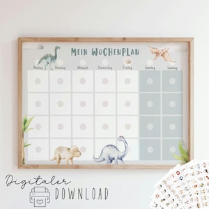Wochenplan für Kinder / Wochenplan Dino/ Kinder Wochenplan/ Montessori zum AUSDRUCKEN