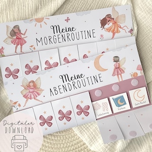 Morgen & Abendroutine für Kinder Fee/ Routineplan mit Sternchen/ Routineplan für Kinder/ Morgenroutine für Kinder/zum ausdrucken