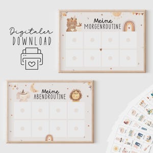 Abendroutine/Morgenroutine für Kinder/ mit großen Karten/ Routinen für Kinder/ zum ausdrucken