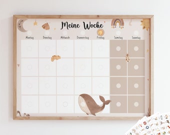 Wochenplan für Kinder/ Wochenplan Boho/ Kinder Wochenplan/ Personalisiert/ Montessori/