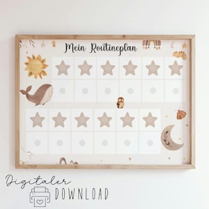 Abendroutine/Morgenroutine für Kinder/ Routineplan/ Boho Wal/ Routinen für Kinder