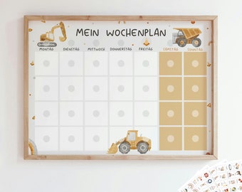 Wochenplan für Kinder/ Wochenplan Baustelle/ Kinder Wochenplan/ Personalisiert/ Montessori