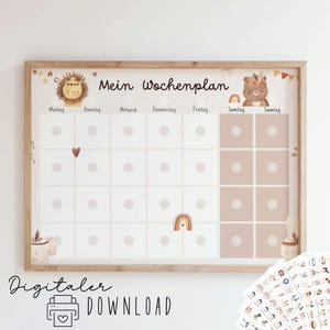 Wochenplan für Kinder / Wochenplan Boho/ Kinder Wochenplan/ Montessori zum AUSDRUCKEN