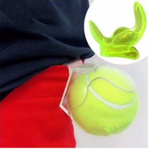 Clip-on tennis ball holder