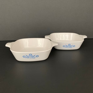 Corning Ware Blue Cornflower Casserole Dishes 1-3/4 Cup, P-41-B, Set of Two (2), Made in the USA