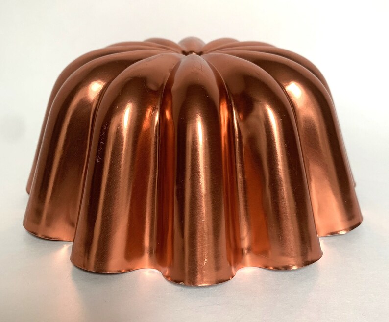 Vintage Copper Tone Scalloped Jello Mold Cake Mold Farmhouse Etsy