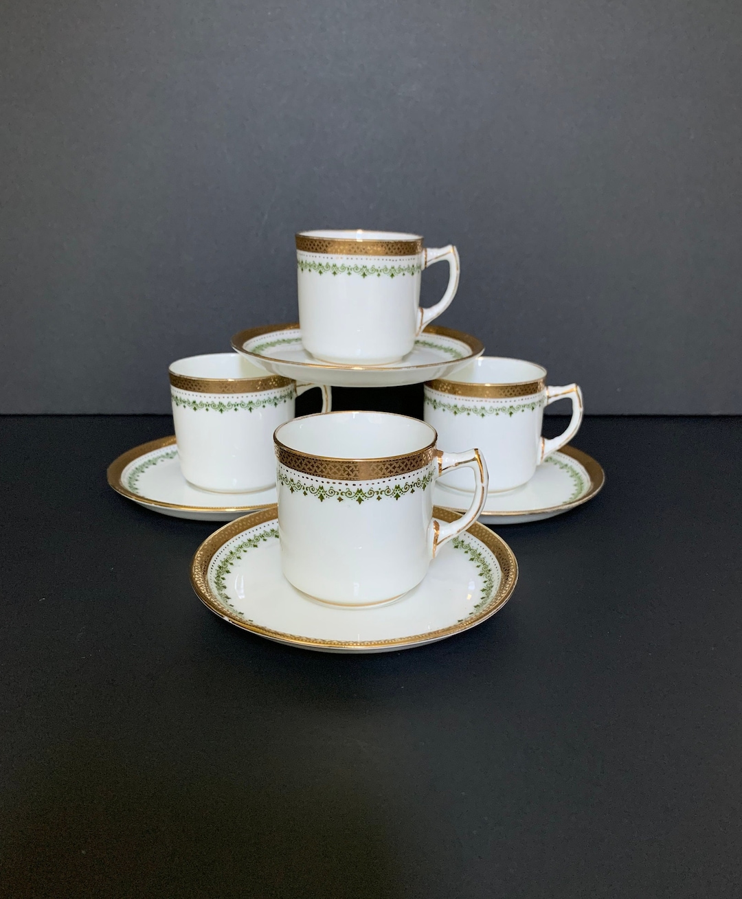 Adderleys Ltd Demitasse Cups and Saucers Truro Geometric Etsy