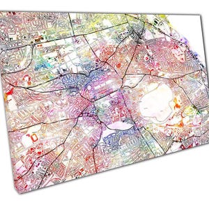 Impression d'art aquarelle plan des rues d'Édimbourg - Écosse décoration murale pour la maison ou le bureau