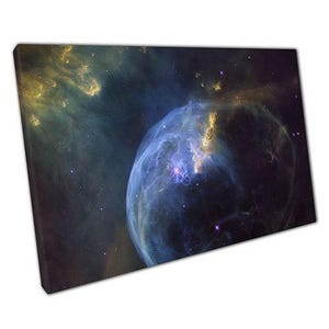 Bubble Nebula Canvas: Cosmic Space Wall Art for Home & Office - Ready to Hang Astrophotography Print