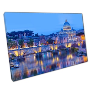 St Peter Cathedral Twilight Canvas Print  Historic Rome Landmark Wall Art for Home  Office Decor