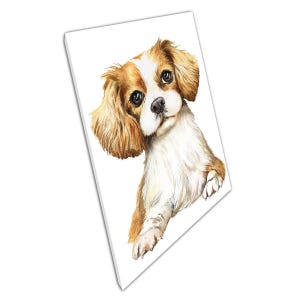 King Charles Spaniel Watercolour Canvas Art Print for Home  Office Decor