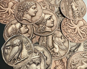 Monedas de dracma griegas imprimibles