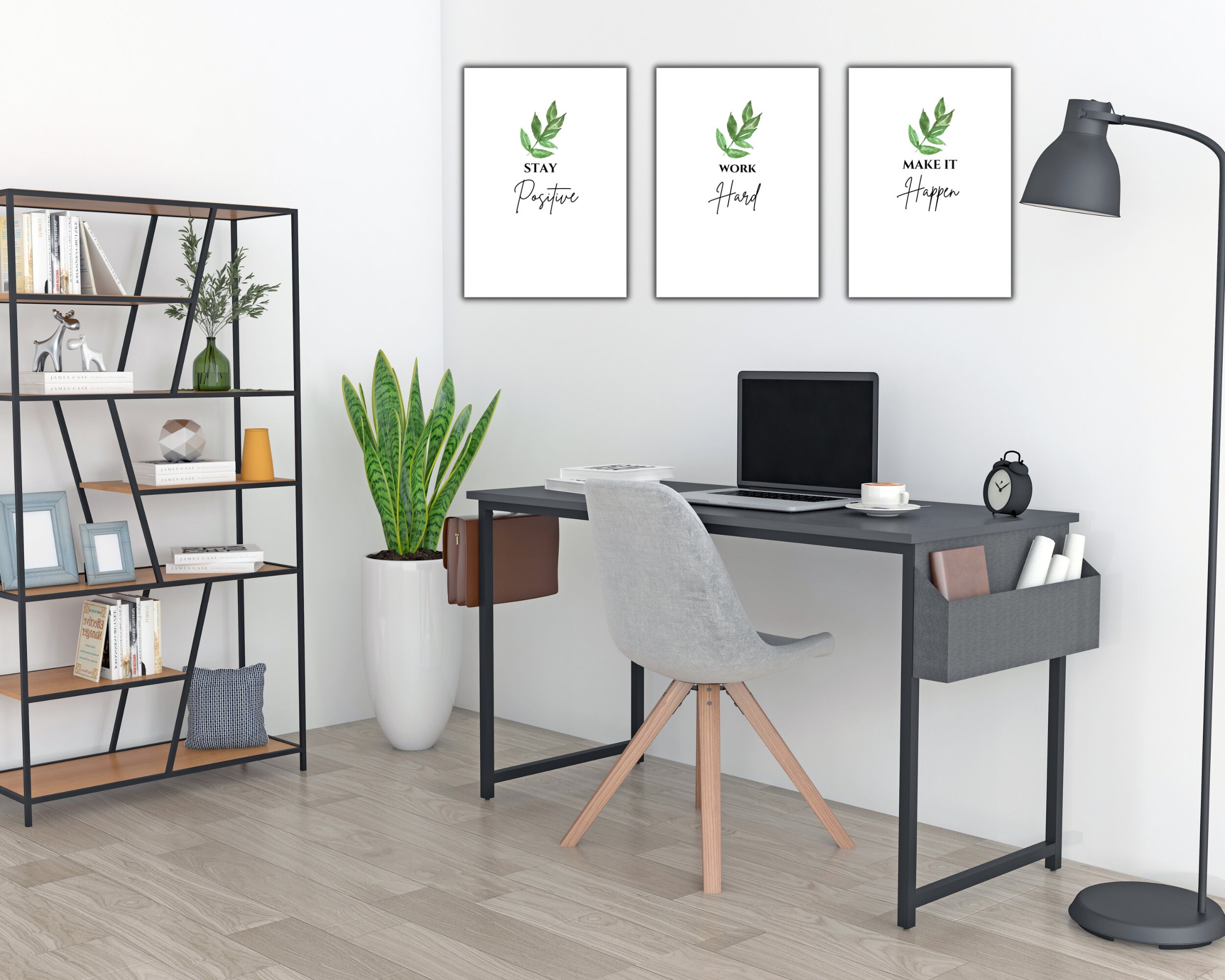 Stay Positive and Work Hard Art Prints for Office Decor Inspirational ...