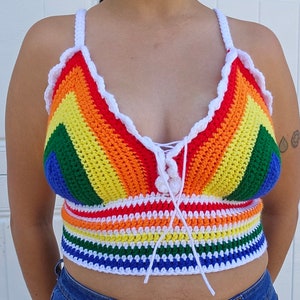 Crochet Rainbow Top - Medium