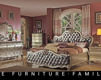 Elegent Fairytale wings tufted royal bed in king queen size luxury bed in french style