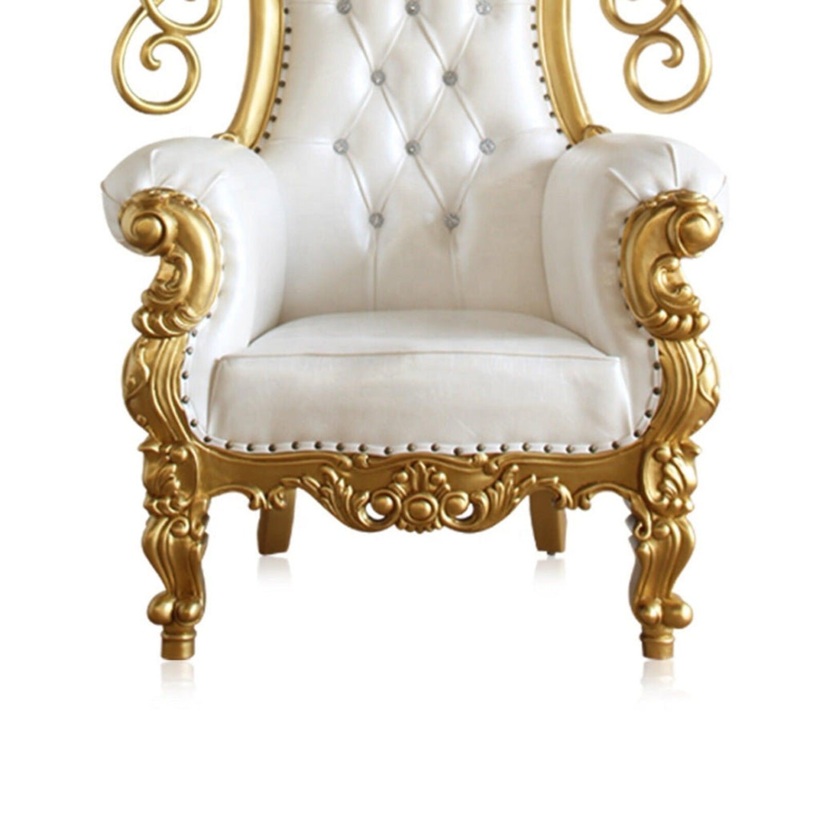 Luxurious High Back Throne Chair With Special Wings, Wing Chair, Crown