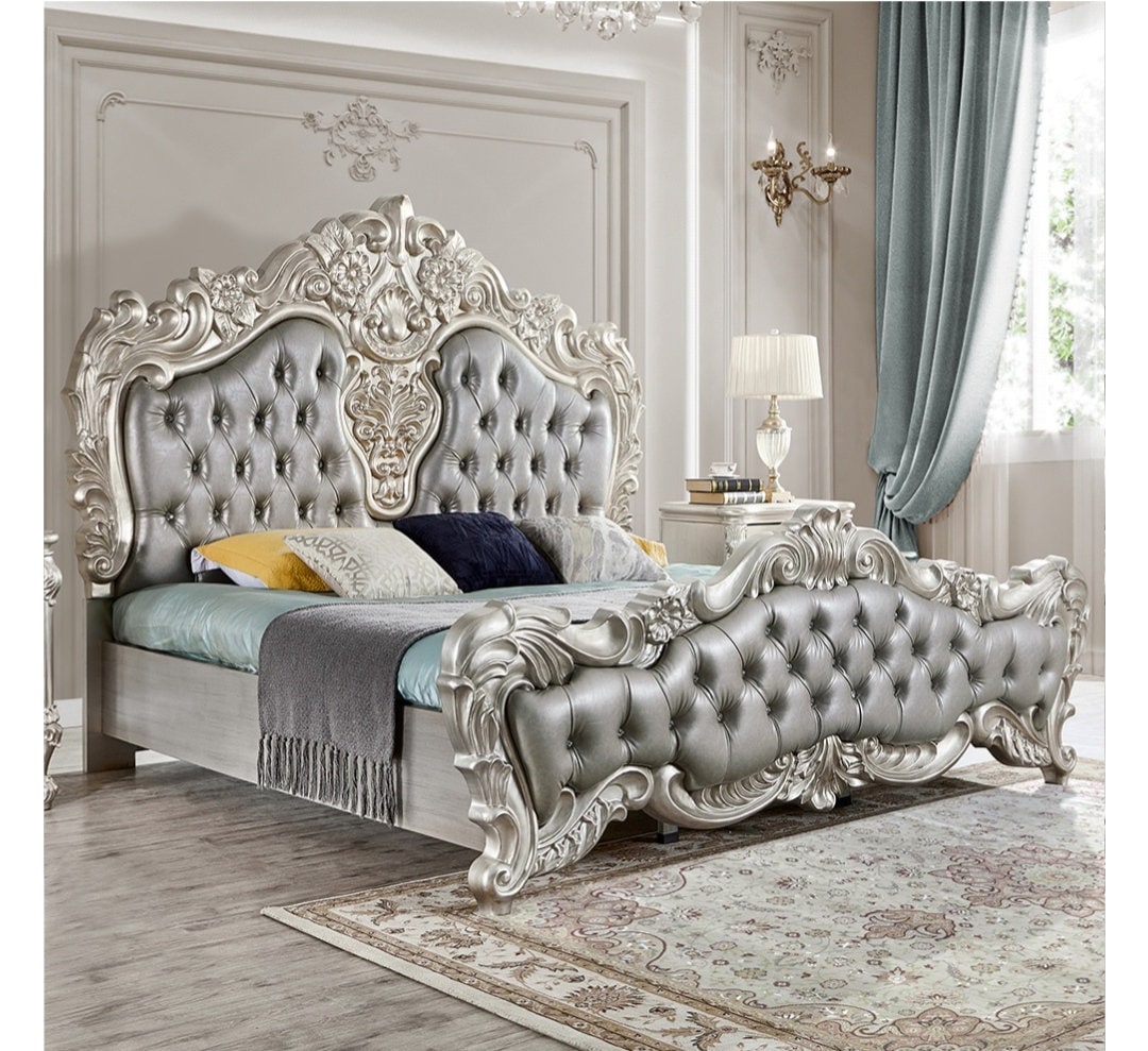 Royal Antique Curving French Bed in King Queen Full Size Throne Bed in Tufted Crystal Bed Custom Order Etsy