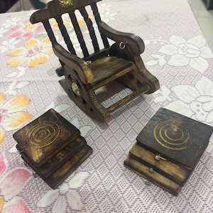 Handcrafted Miniature Doll Throne Chair - Regal Dollhouse Furniture