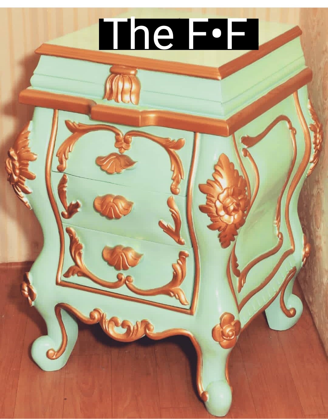 Handcrafted Vintage Dresser With Seat and Mirror/ French Vanity Desk