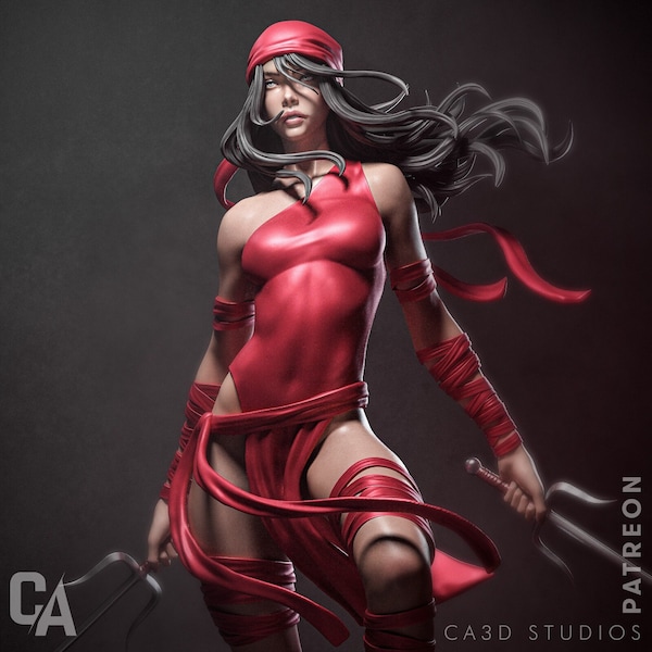 Elektra Fan Made 3D Printed Statue/Figurine by CA3D