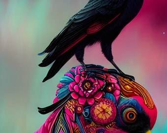 Crow detailed digital art