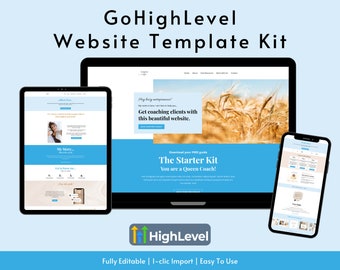 GoHighLevel Website Template - Light Blue - For Coaches, Business Owners, Consultants - Go High Level