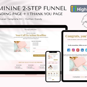 GoHighLevel Funnel Template Kit with a Landing Page & Thank You Page - Feminine funnel template - Go High Level