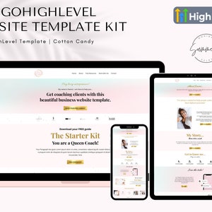 Gohighlevel Website Template Kit, Professional Feminine Chic Pink & Gold Modern Coaching Website for Business Owners for Go High Level