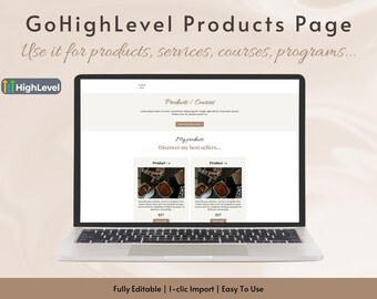GoHighLevel Products Page Template - Chic Design (Canva Bonus)