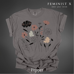 Anti Trump Wildflower Shirt Boho Floral Comfort Colors® Feminist Gift for Her Political Subtle Resistance Tshirt Protest Shirt