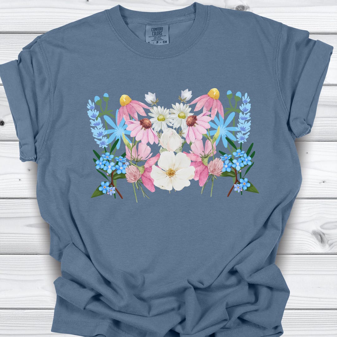 Trans Color Clothes Trans Pride Floral Comfort Colors Shirt, Transgender Flag Colors Tshirt ...