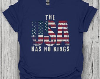 American Flag No Kings Shirt, Anti-Trump Protest Tshirt