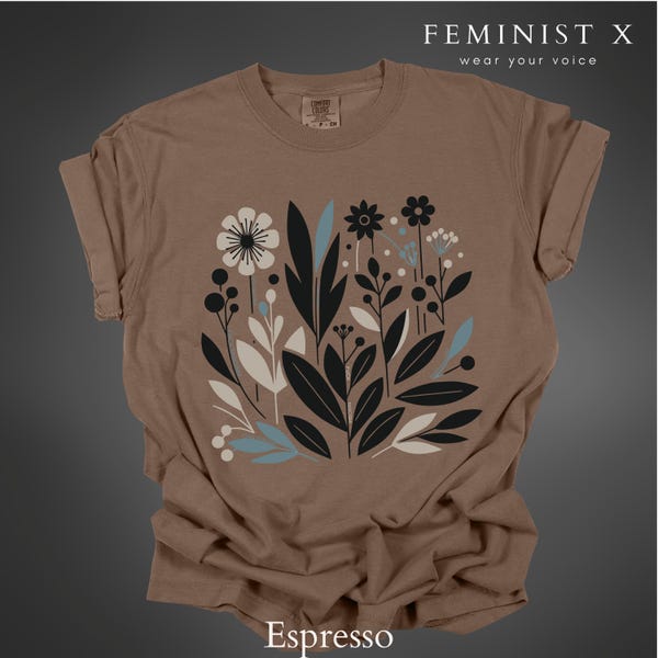 Subtle Fuck Fascism Minimalist Flower Shirt, Boho Floral Shirt Anti Trump Comfort Colors®, Feminist Gift, Gift for Her, Political Shirt,