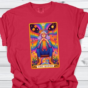 Queer Tarot Card Shirt, Pride Month Art Tee, Colorful Genderqueer T-Shirt