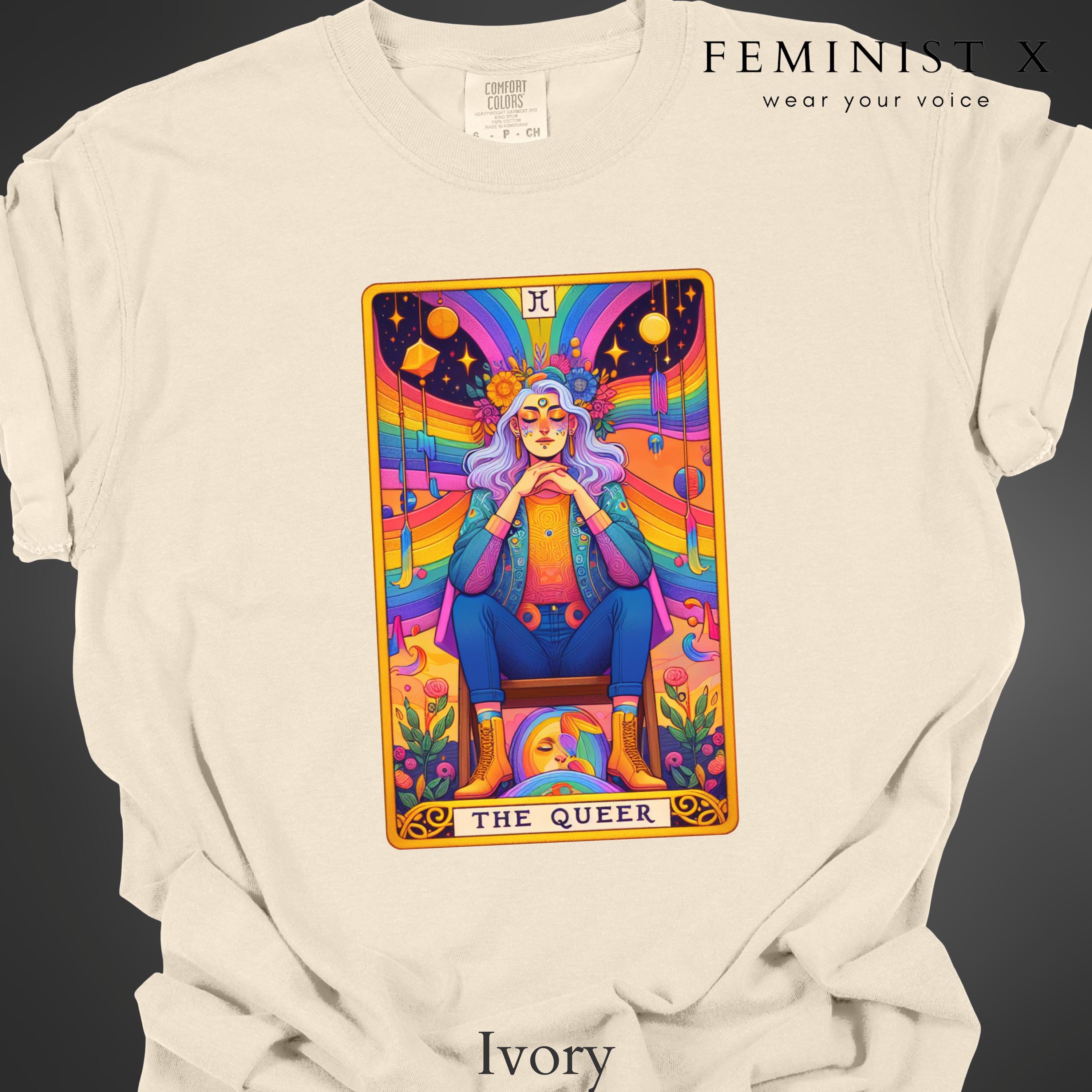 The Queer Tarot Comfort Colors Shirt, Pride Art Tee, Rainbow Tarot