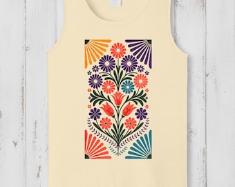 Dezentes FDT Floral Tank Top, Anti-Trumpf Politisches Statement Shirt