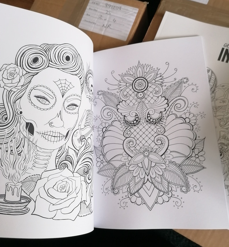 Tattoo Art Colouring Book - Etsy