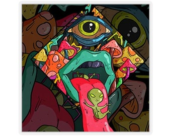 Trippy Kiss-Cut Stickers