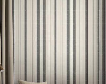 Neutral Stripe Peel and Stick Wallpaper, Modern Minimal Wall Decor