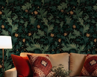 Iris Celestial Wallpaper – Floral Night Sky Wall Mural