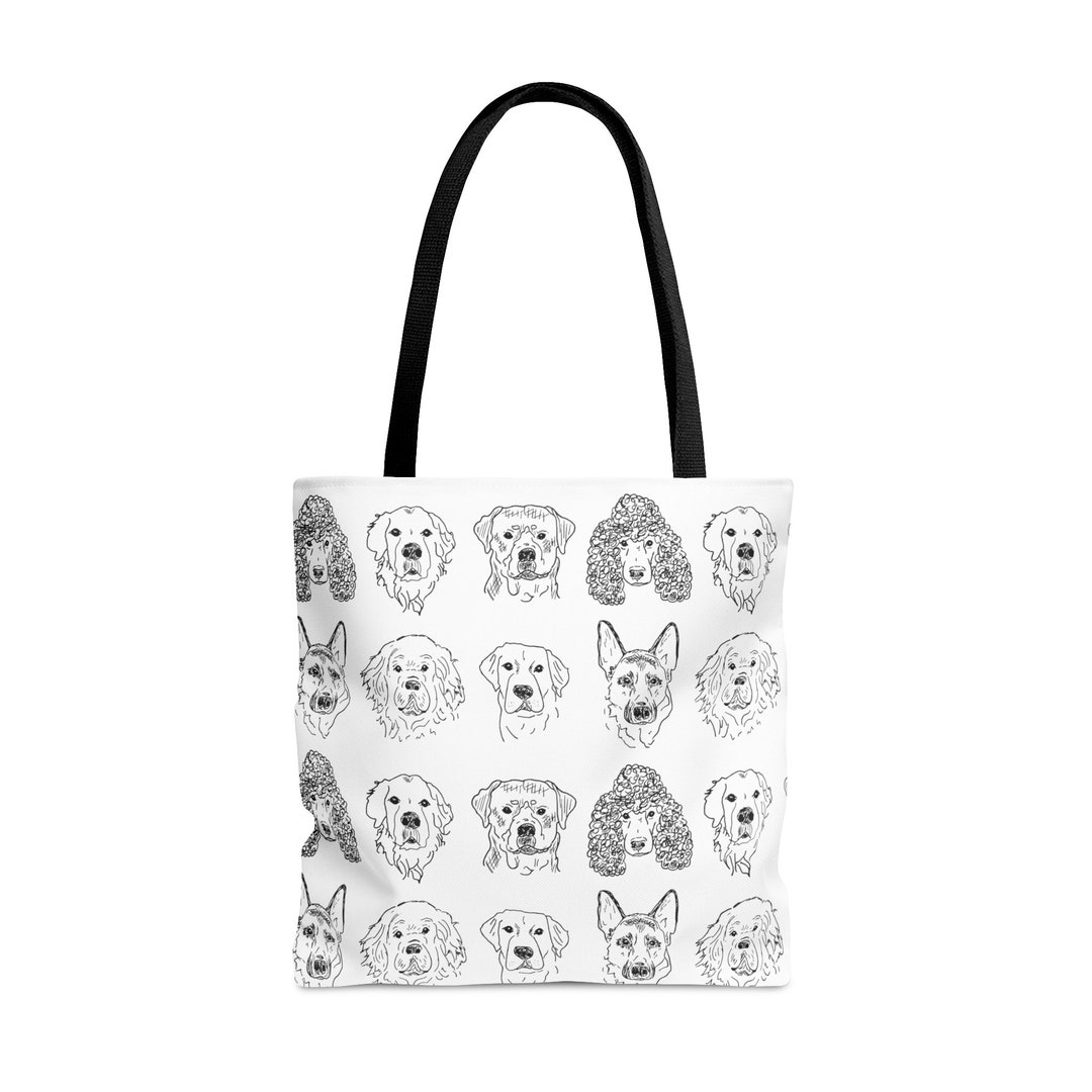 Dog Tote Bag Dog Reusable Tote Bag for Dog Lover Gift for Dog Owner